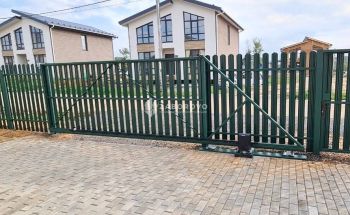 Откатные автоматические ворота зеленые (RAL 6005) - изображение