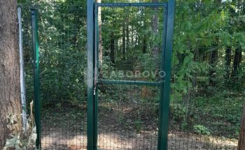 Распашная калитка зеленая (RAL 6005) - изображение