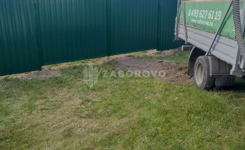 Распашные ворота зеленые (RAL 6005) - изображение