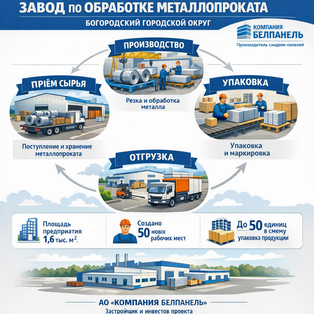 Схема работы нового завода по производству профнастила