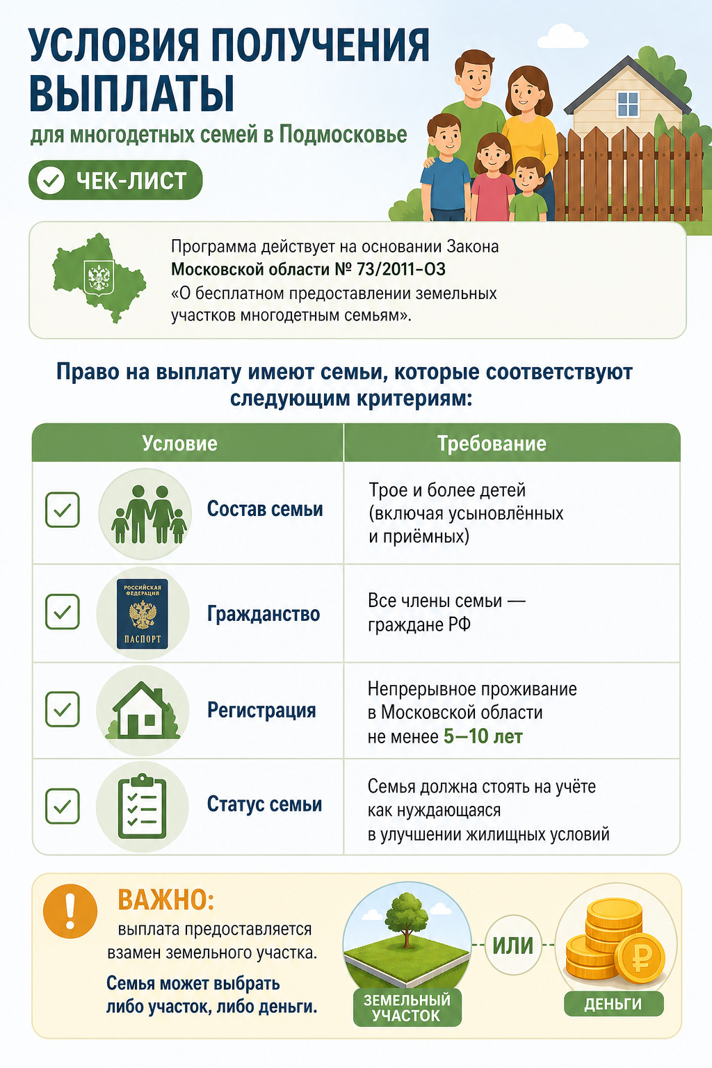 Условия получения субсидии на забор для многодетных семей