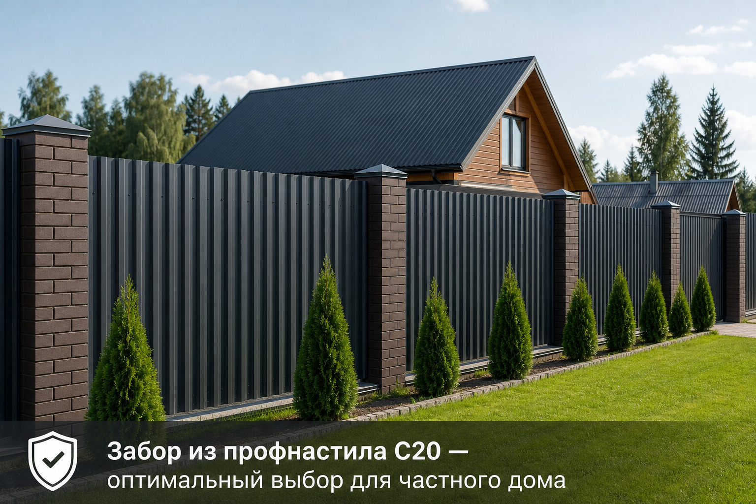 Забор из профнастила С20 — оптимальный выбор для частного дома