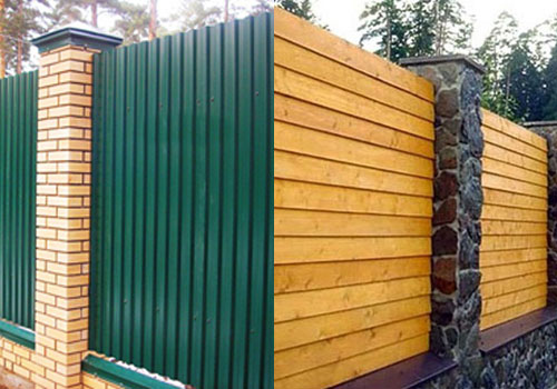 Сравнение заборов из профнастила и дерева