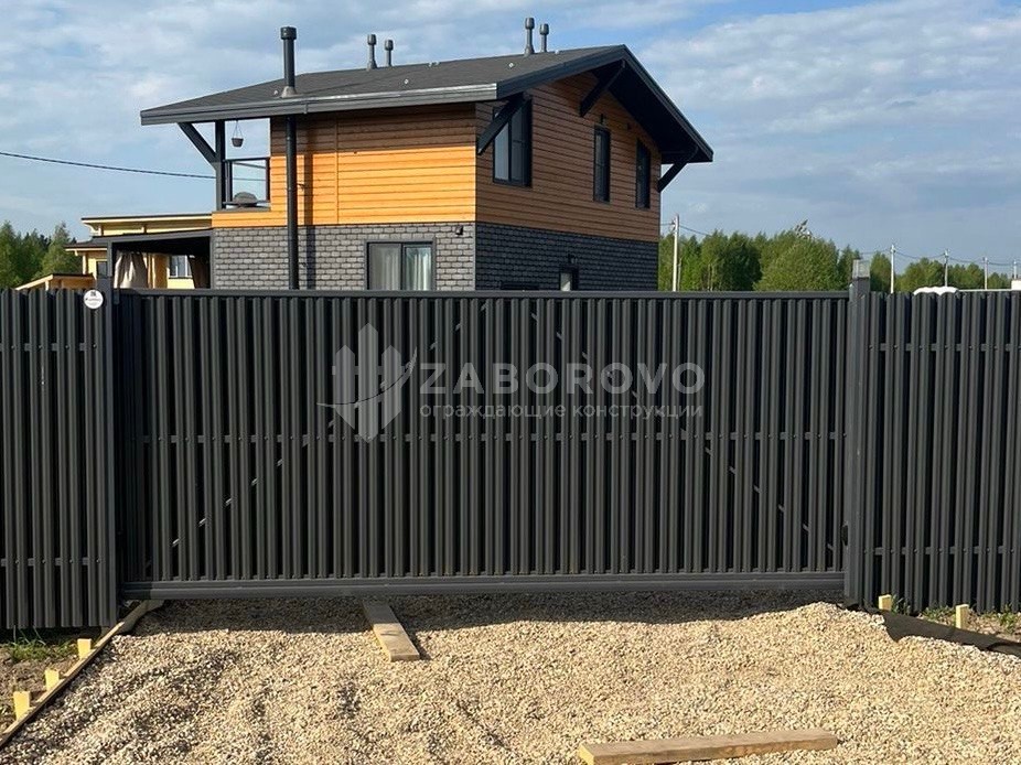 Фото откатных ворот - изображение