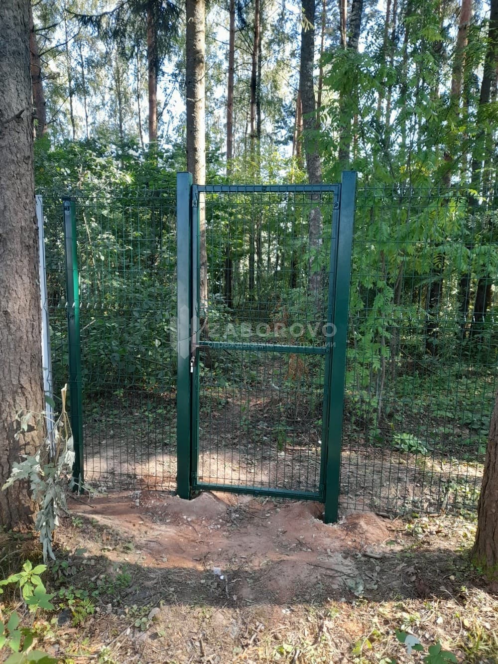 Распашная калитка зеленая (RAL 6005) - изображение