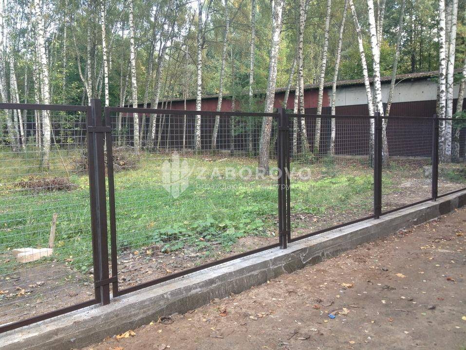 Забор из сетки Рабица в рамке Премиум - изображение